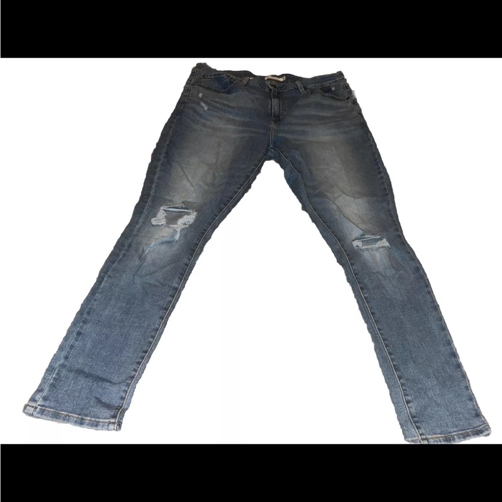Levi's 721 Jeans Size 34 Womens High Rise Skinny Medium Wash Blue Denim